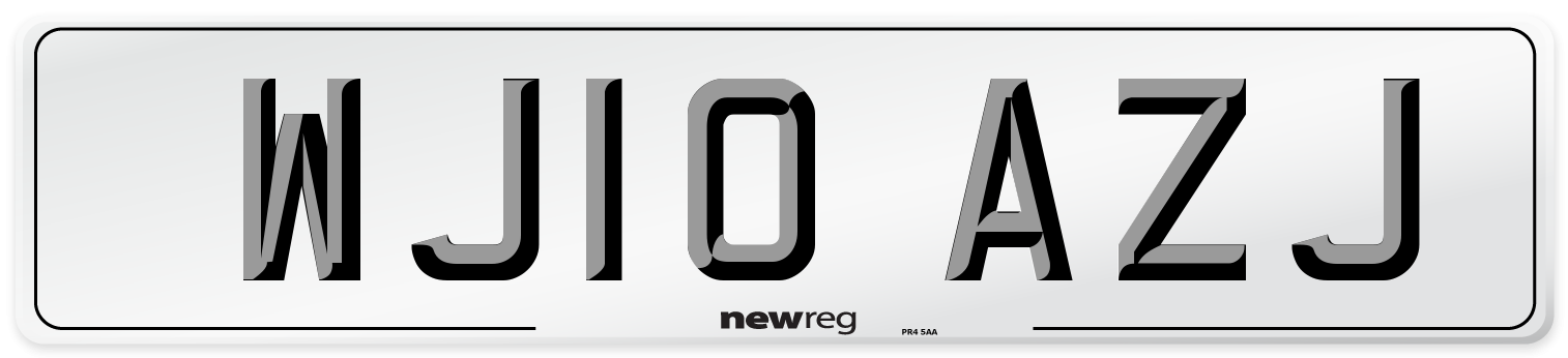 WJ10 AZJ Number Plate from New Reg